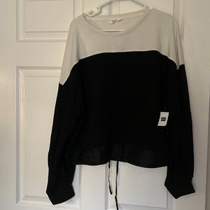 Gap black and white sweater with satin details